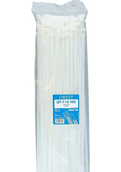 Gt 710HD 710 x 9 mm Beyaz Kablo Bağı