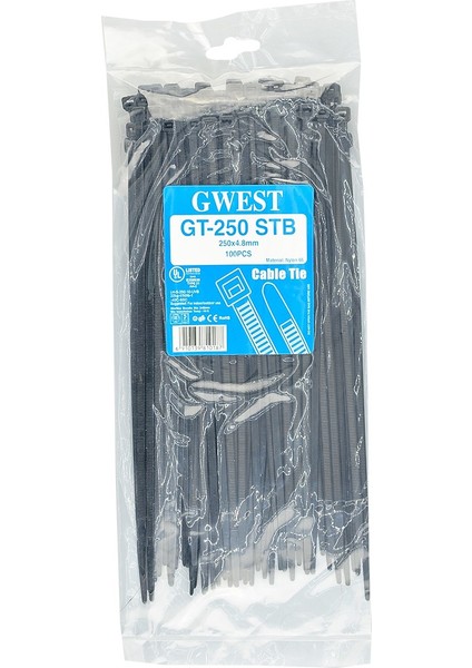 Gt 250STB 250 x 4,8 mm Siyah Kablo Bağı