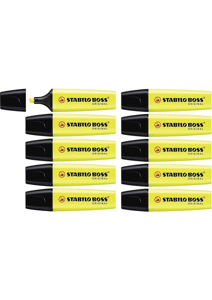 Boss Original Pastel Sarı Fosforlu Kalem 10'lu