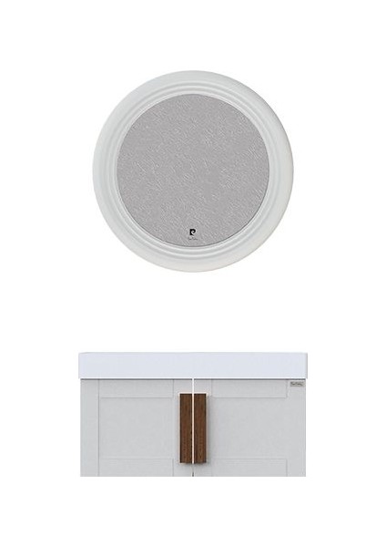 Pio 85 cm Antique White Banyo Dolabı Mat Beyaz Ahşap Kulplu indirimleri