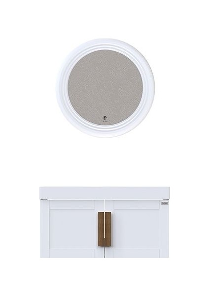 Pio 100 cm Antique White Banyo Dolabı Mat Beyaz Ahşap Kulplu indirimleri