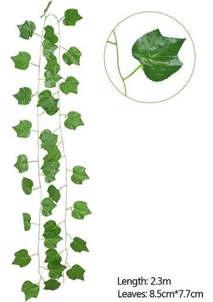 Yapay Sarmaşık Üzüm Yapraklı Yapay Çiçek Dekoru 230CM