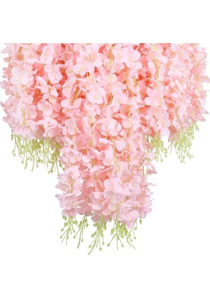 Sarkan Yapay Çiçek Akasya Pembe Açık 80 cm 3 Sarkan Dallı 12 Adet Bağ