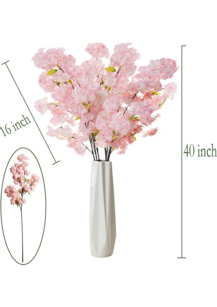 Yapay Çiçek Bahar Dalı Japon Kiraz Çiçeği 90 cm Açık Pembe