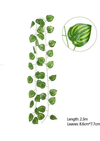 Yapay Sarmaşık Sarı Çizgili Yapay Çiçek Dekoru 230CM