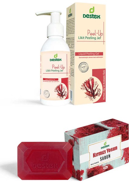 Peel-Up Likit Peeling Jel ve Kırmızı Yosun Sabunu (2'li Set)