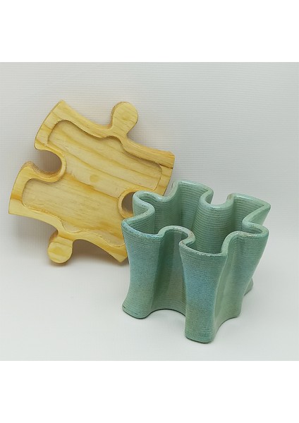 Puzzle Seramik Sukulent Saksı