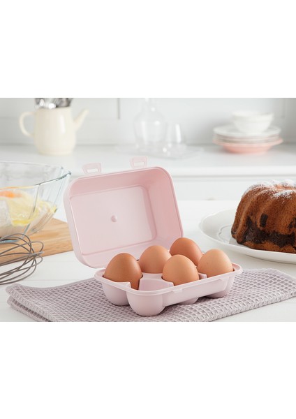 Quotidien 6'lı Yumurta Saklama Kabı - Soft Pudra
