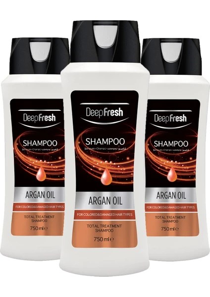 Deep Fresh Şampuan Argan Yağlı  Boyalı Saçlar 3 x 750 ml