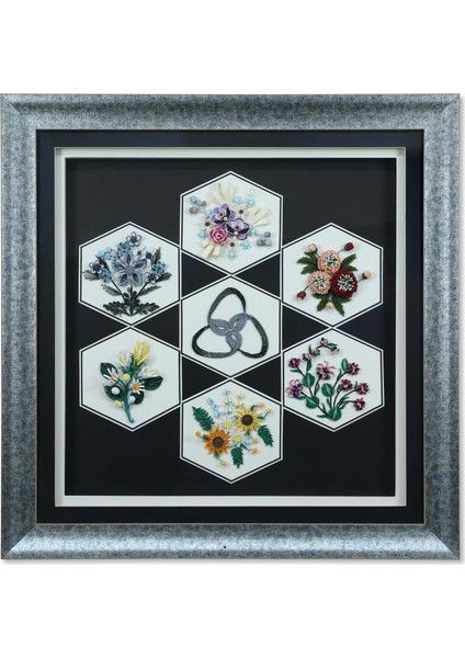 EL İŞÇİLİĞİ KAĞIT TELKARİ TABLO 88 * 88 cm - 4477