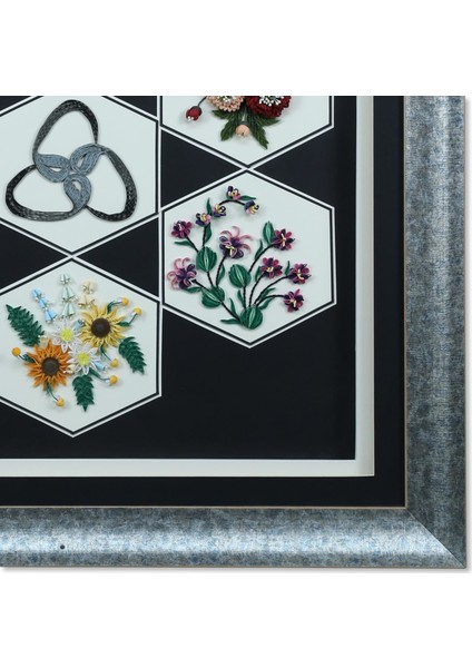 EL İŞÇİLİĞİ KAĞIT TELKARİ TABLO 88 * 88 cm - 4477