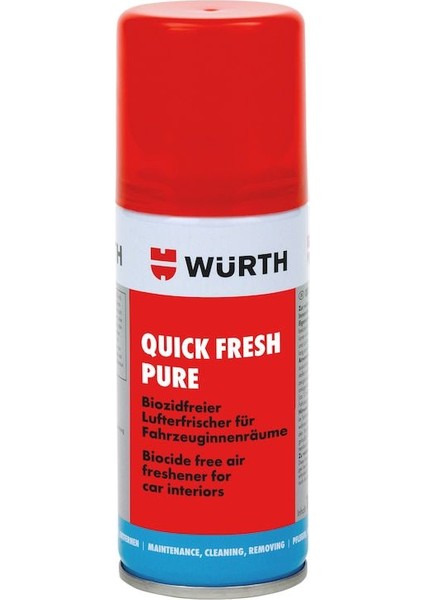 Quick Fresh Pure 100 Ml Araç İçi Tazeleme Spreyi Profesyonel Sonuçlar İçin Etkili Temizlik