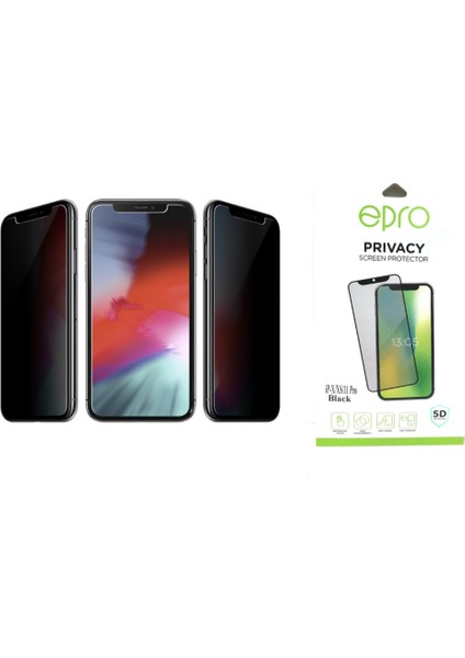 Apple iPhone XS Tam Kaplayan 5D Hayalet Privacy Cam