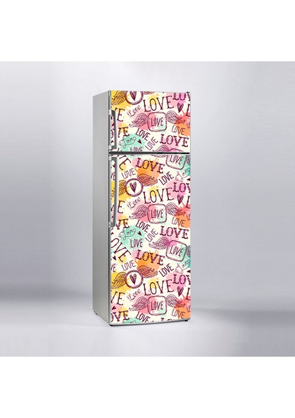 Buzdolabı Sticker Kaplama Etiketi Love Aşk