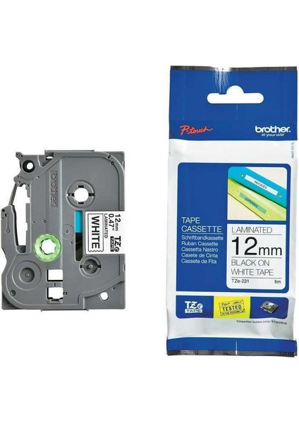 P-Touch Tz-Tape 12MM Mavi-Siyah Etiket 12TZE531