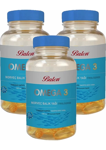 Omega 3 Norveç Balık Yağı 200 x 1380mg - 3 Adet