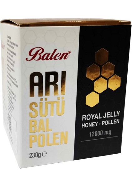 3ADET Balen Arı Sütü Bal Polen Karışımı 12000MG