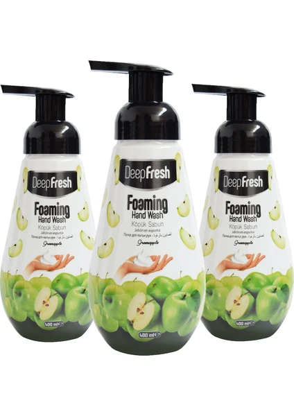 Deep Fresh Meyve Köpük Sabun Yeşil Elma 3 x 400 ml