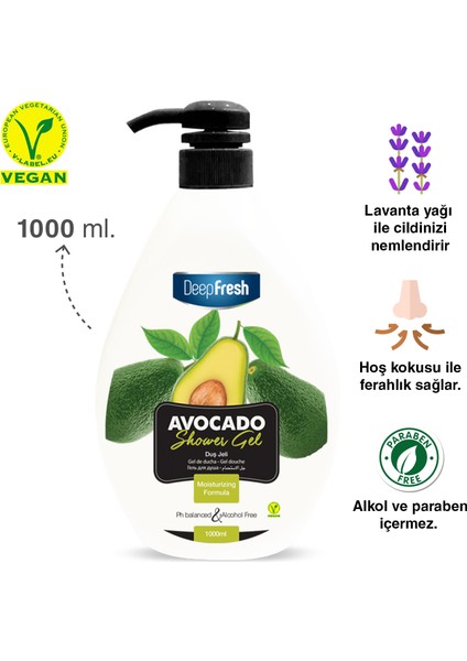 Deep Fresh Duş Jeli Avakado 1 Lt