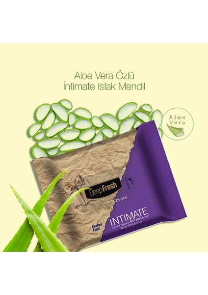 Intimate Geniteal Bölge Temizleme Mendili Aloevera 6'lı Paket 150 Yaprak