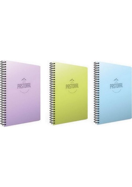 Pastoral Spiral Defter A4 72 Yaprak 2 Kareli + 1 Çizgili