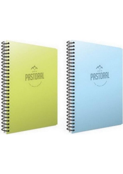 Pastoral Spiralli Defter A4 60 Yaprak 1 Kareli + 1 Çizgili