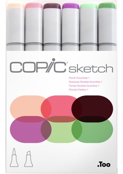 Sketch 6lı Marker Kalem Set Floral Favorites 1