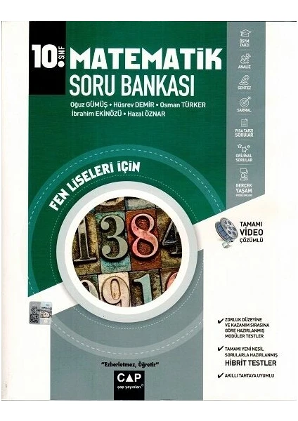 Çap Yayınları 10. Sınıf Matematik Fen Lisesi Soru Bankası