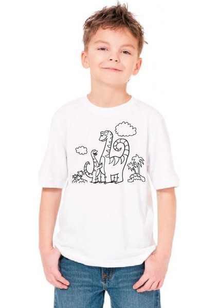Dinazor Ailesi Boyama T-Shirt 4-6