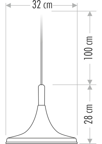 Siyah Metal Dekoratif Tekli Sarkıt Avize CT-8213