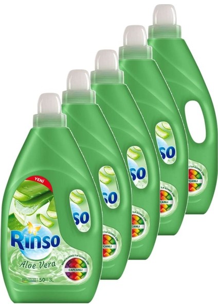 Aloe Vera Renkliler İçin Sıvı Çamaşır Deterjanı 3000 ml Beşli Set