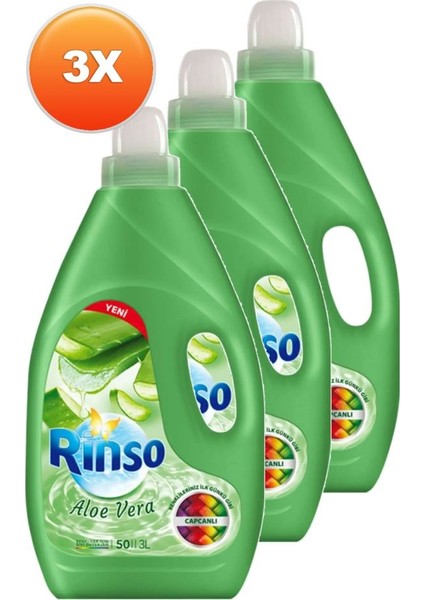 Aloe Vera Renkliler İçin Sıvı Çamaşır Deterjanı 3000 ml Üçlü Set