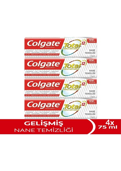 Total Nane Temizliği Diş Macunu 4 x 75 ml