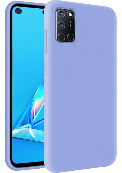 Oppo A72 Kapak İçi Kadife Soft Logosuz Lansman Silikon Kılıf - Lila