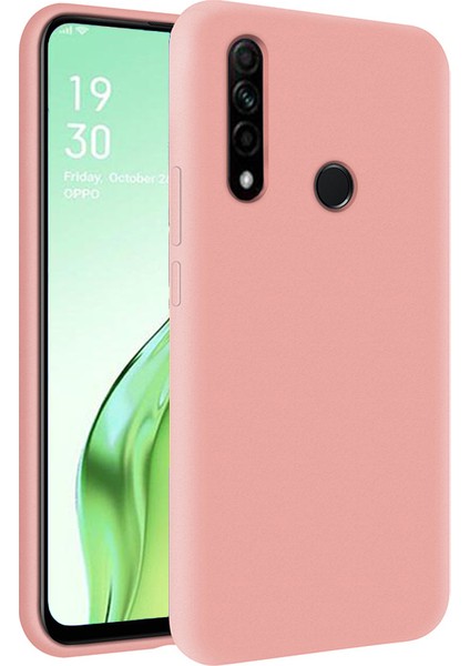 Oppo A31 Kapak İçi Kadife Soft Logosuz Lansman Silikon Kılıf - Pembe