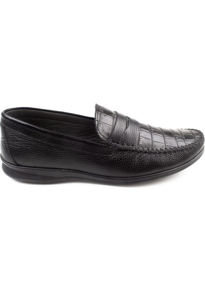 Loafer Ayakkabı Siyah Antik/siyah Timsah