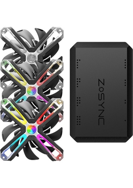 ZM-SF120A3 Biyomimetikli Yüksek Performanslı Adreslenebilir RGB Soğutma 3 x 120 mm Fanı