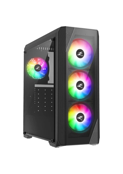 N5 TF ATX Mid Tower 4 RGB Fanlı 1 x Kulaklık, 1 x Mikrofon, 2 x USB 2.0, 1 x USB 3.0, Fan Kontrol, Renkli Akralik Panel, PCI/AGP365 mm Bilgisayar Kasa