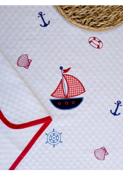babystore %100 Pamuk Lacivert Yelken Desenli Bebek Pikesi fiyatları