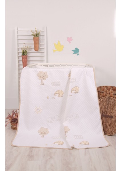 Mellowbabystore %100 Pamuk Bej Kuzu Desenli Bebek Pikesi