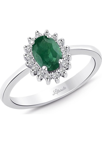 Pırlanta Zümrüt Taşlı Yüzük