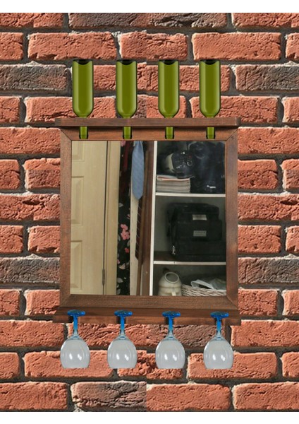 Ayna Çerçevesi Ahşap Şaraplık Viski Bira Salon Bar Duvar Dekoru