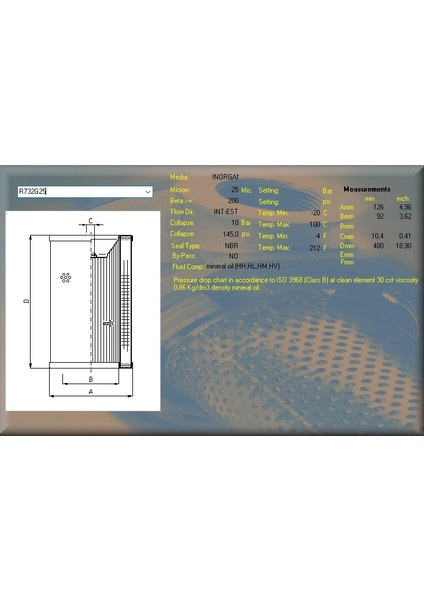 Putzmeister R732G25B Filtre Yedek Elemanı fiyatları