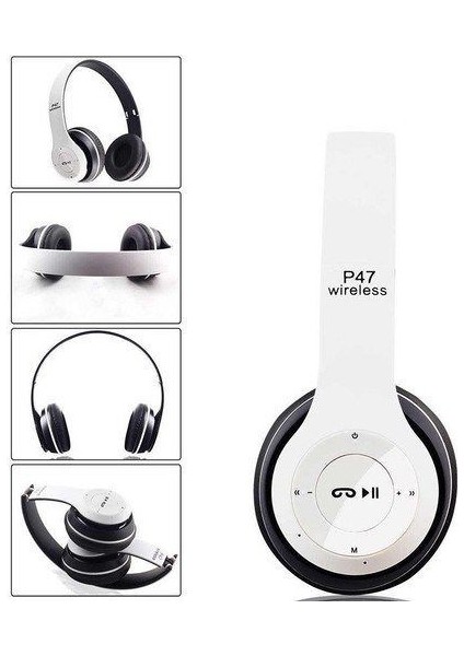 P47 Wireless +Edr 5.0 Bluetooth Mp3 Fm Radyo Kablosuz Kulaklık