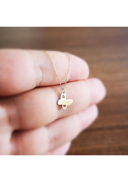 Altın Minik Kalpli Kelebek Kolye fiyatları