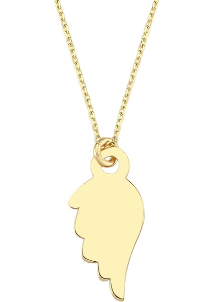 Altın Minik Tek Melek Kanadı Kolye