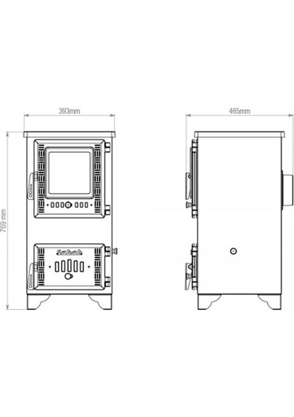 S102 Dik Mini Şömine Soba