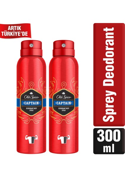 Old Spıce Sprey Deodorant 150 ml Captain x 2 Adet