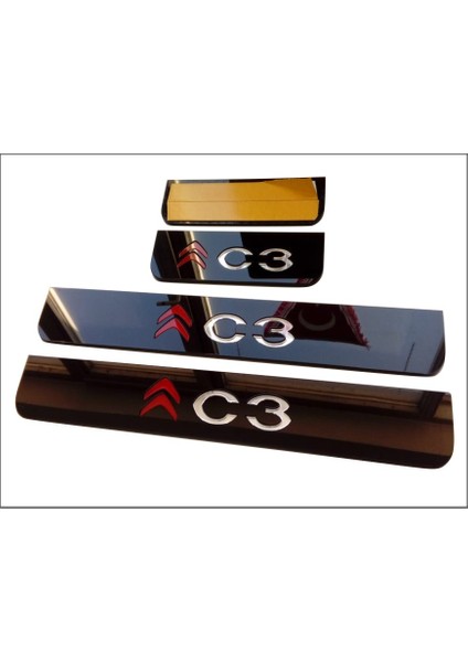 3M Citroen C3 Uyumlu 3D Lazer Kesim Pleksi Kapı Eşiği