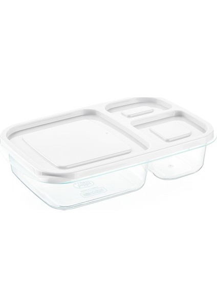 3 Bölmeli Saklama Kabı Beyaz 1.15 lt